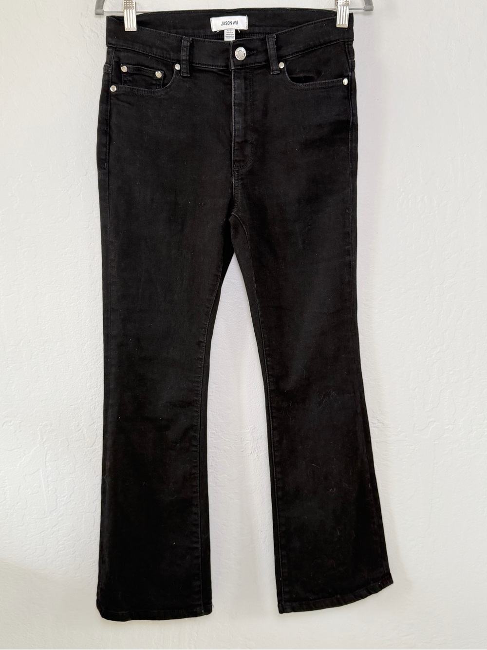 Jason Wu Black Bootcut Jeans Size 8 High Rise Stretch Denim